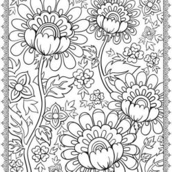 Flower Coloring Page For Adults