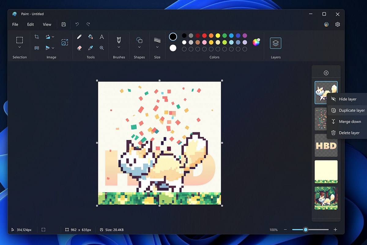 MS Paint Updated With Support for Layers, Editing Transparent Images