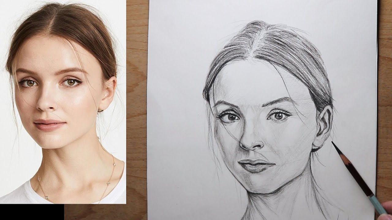 Discover the skills of drawing: how to draw portraits from photos - YouTube