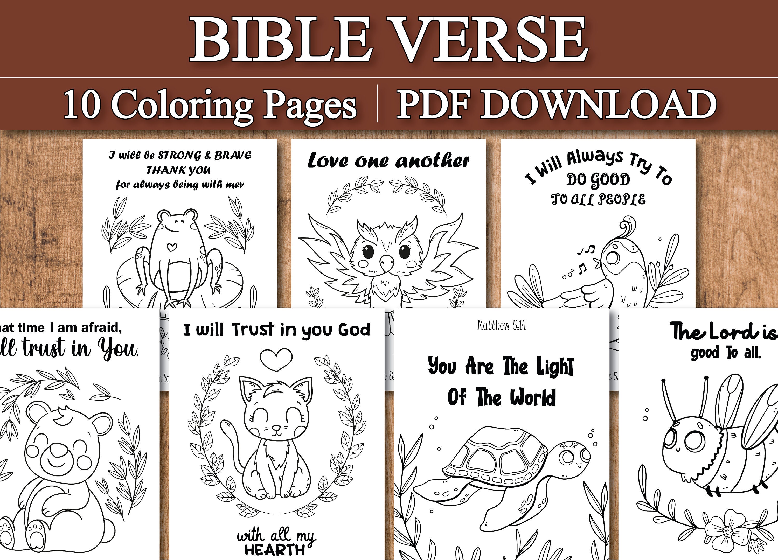 Bible Verse Coloring Pages for Kids | 10 Digital Coloring Pages