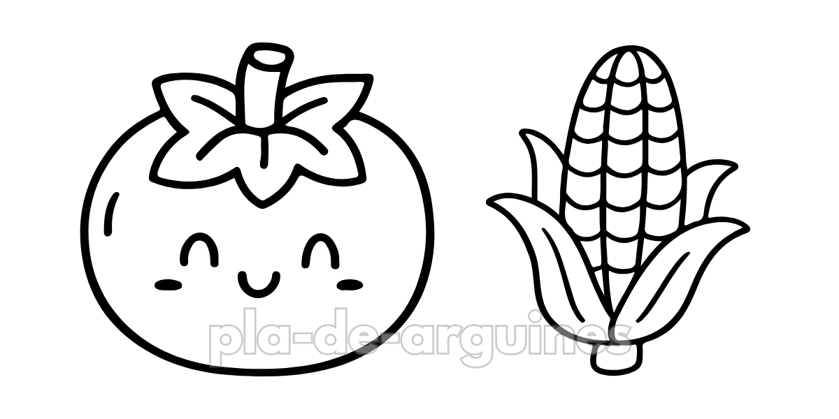 Vegetables Cute Coloring Pages for Kids