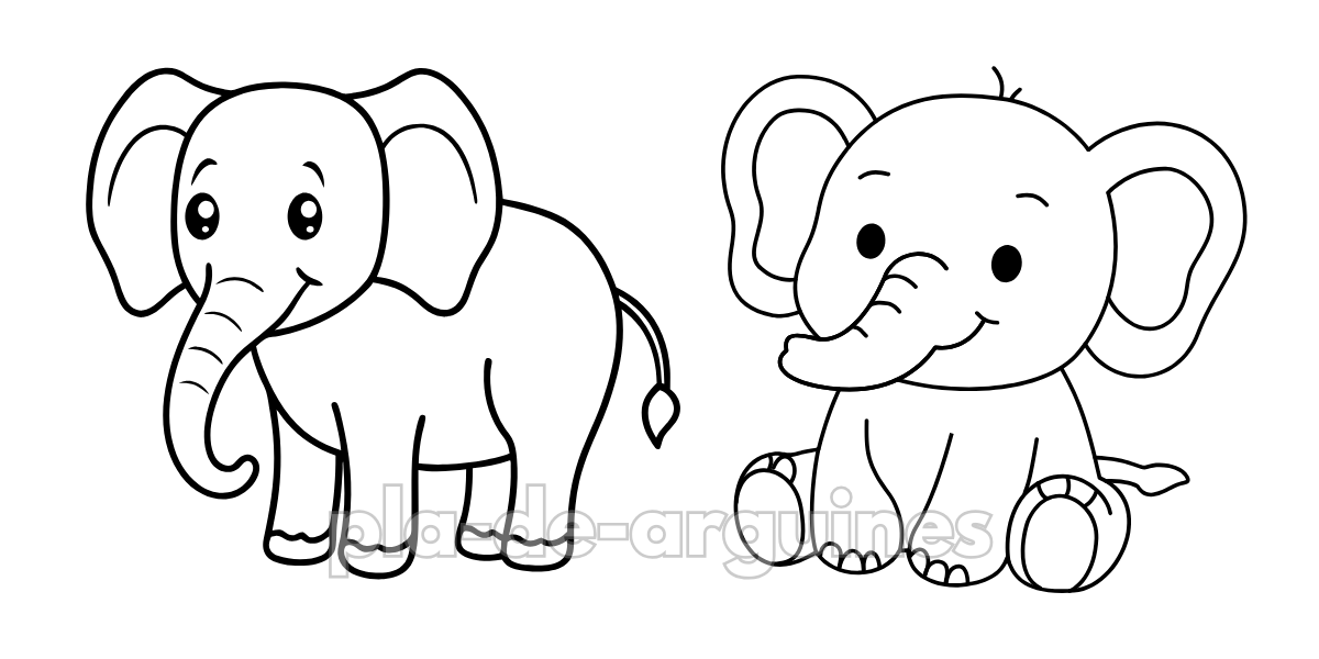 Elephant Free Printable Coloring Pages for Kids