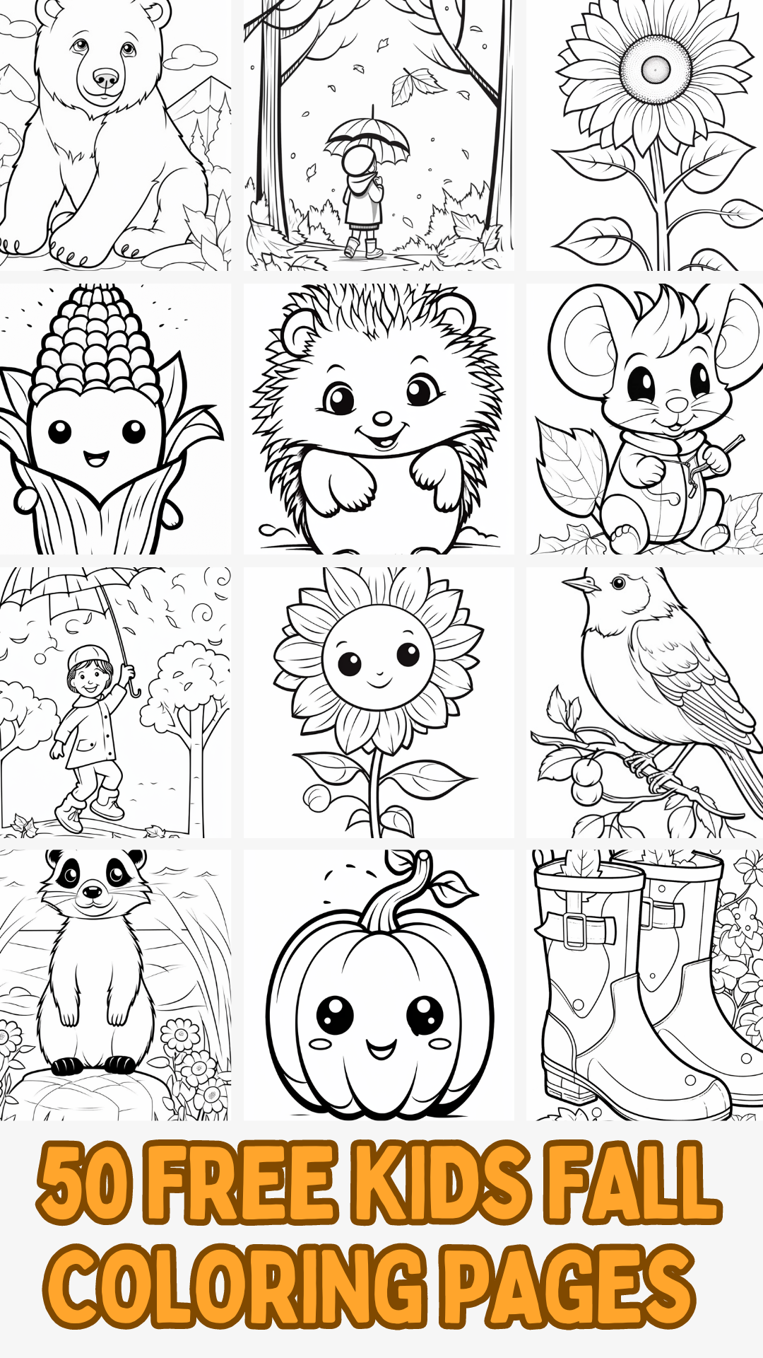 50 Free Kids Coloring Pages For Fall, Autumn Printables | Fall coloring