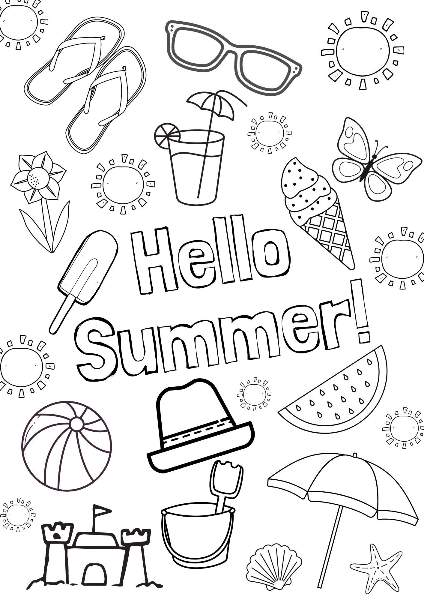 Summer Fun Coloring Pages For Kids Coloring Pages