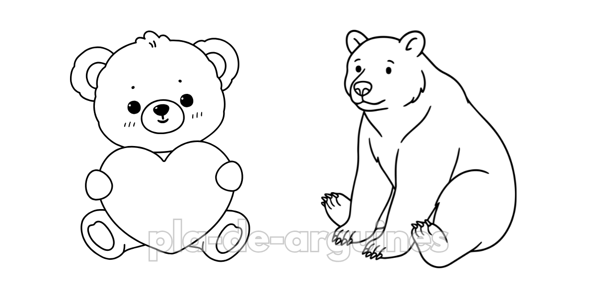 Bear Coloring Pages for Kids PDF