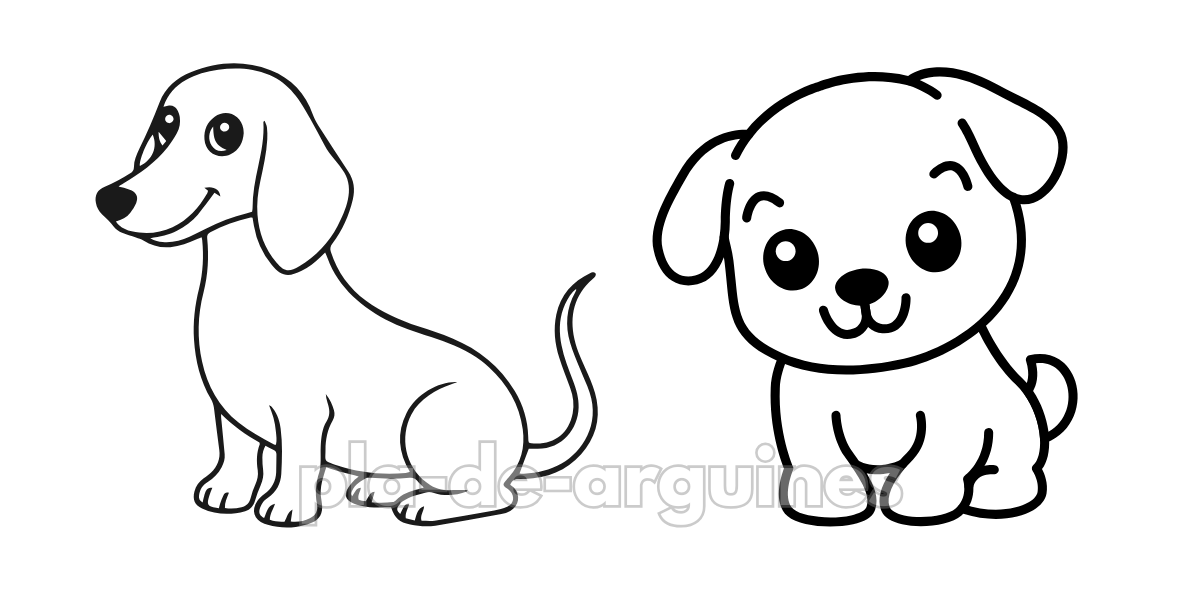 Dog Easy coloring pages for kids