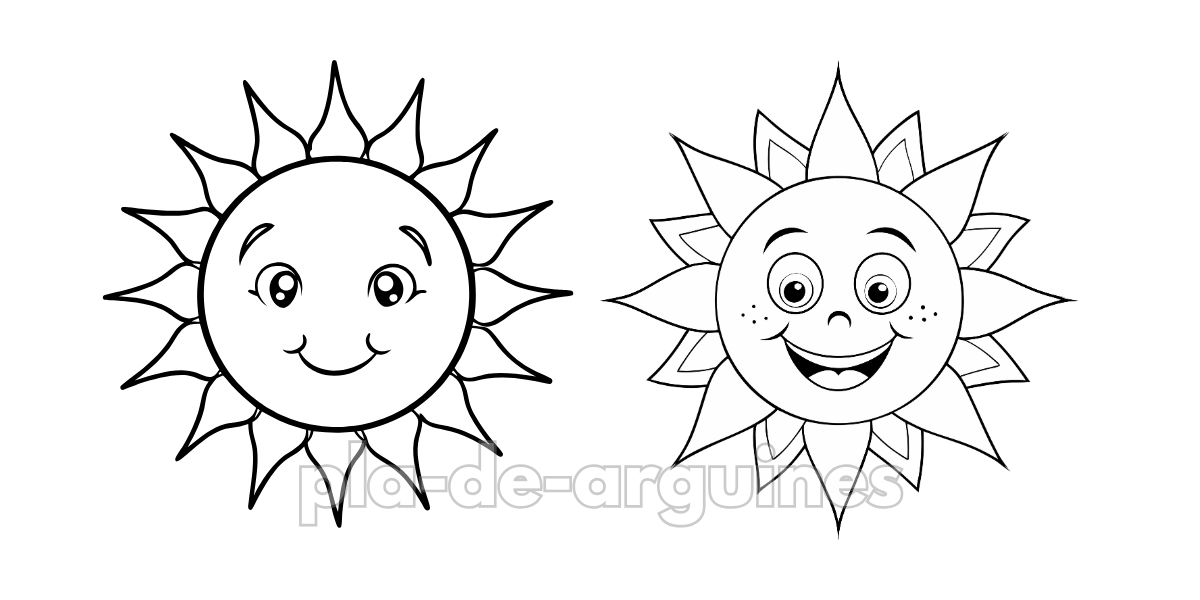 Sunshine Easy coloring pages for kids