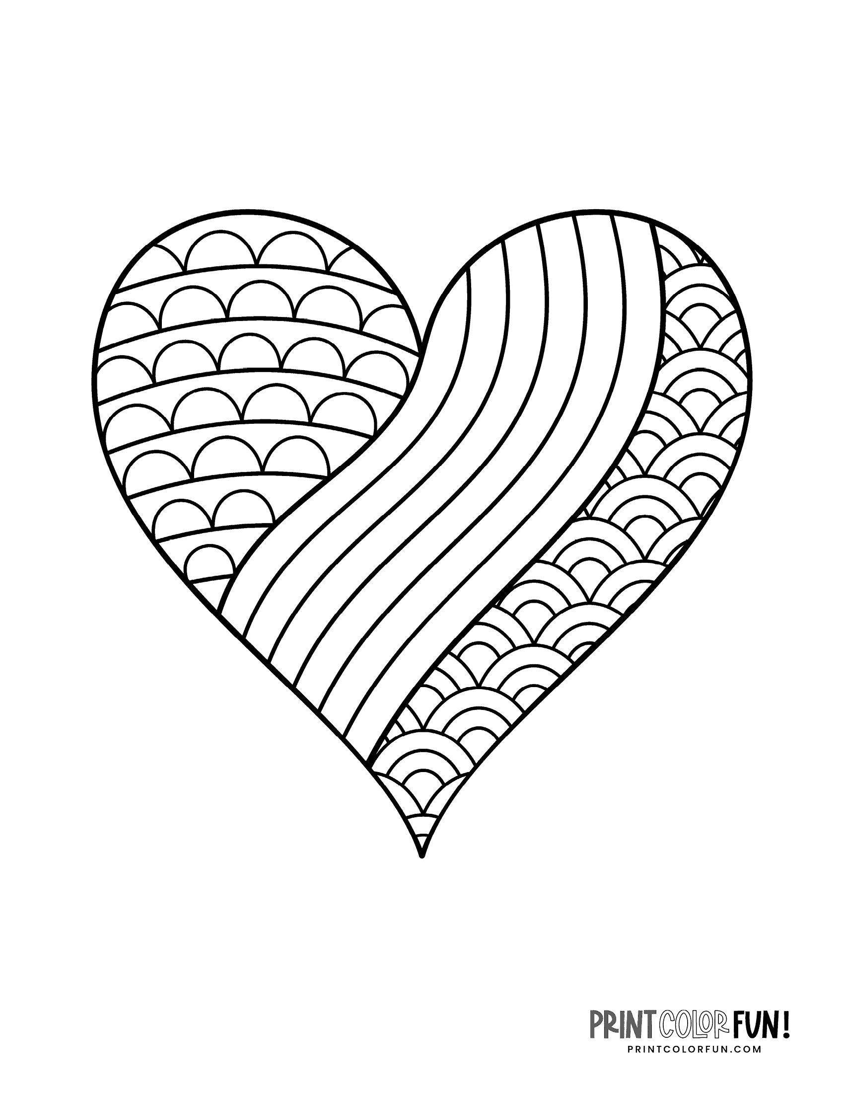 100+ heart coloring pages: A huge collection of free Valentine's Day