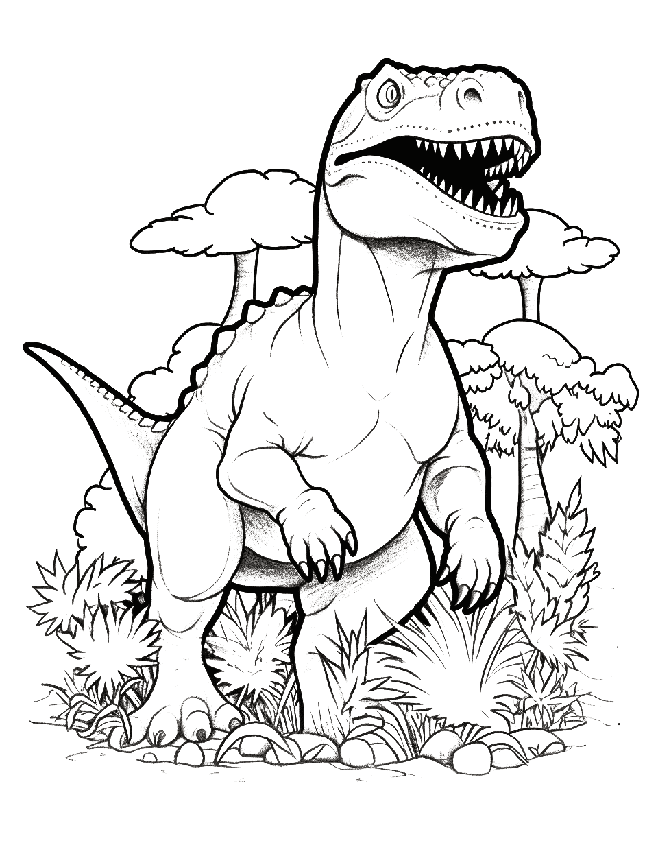 50 Dinosaur Coloring Pages: Printable Fun Sheets