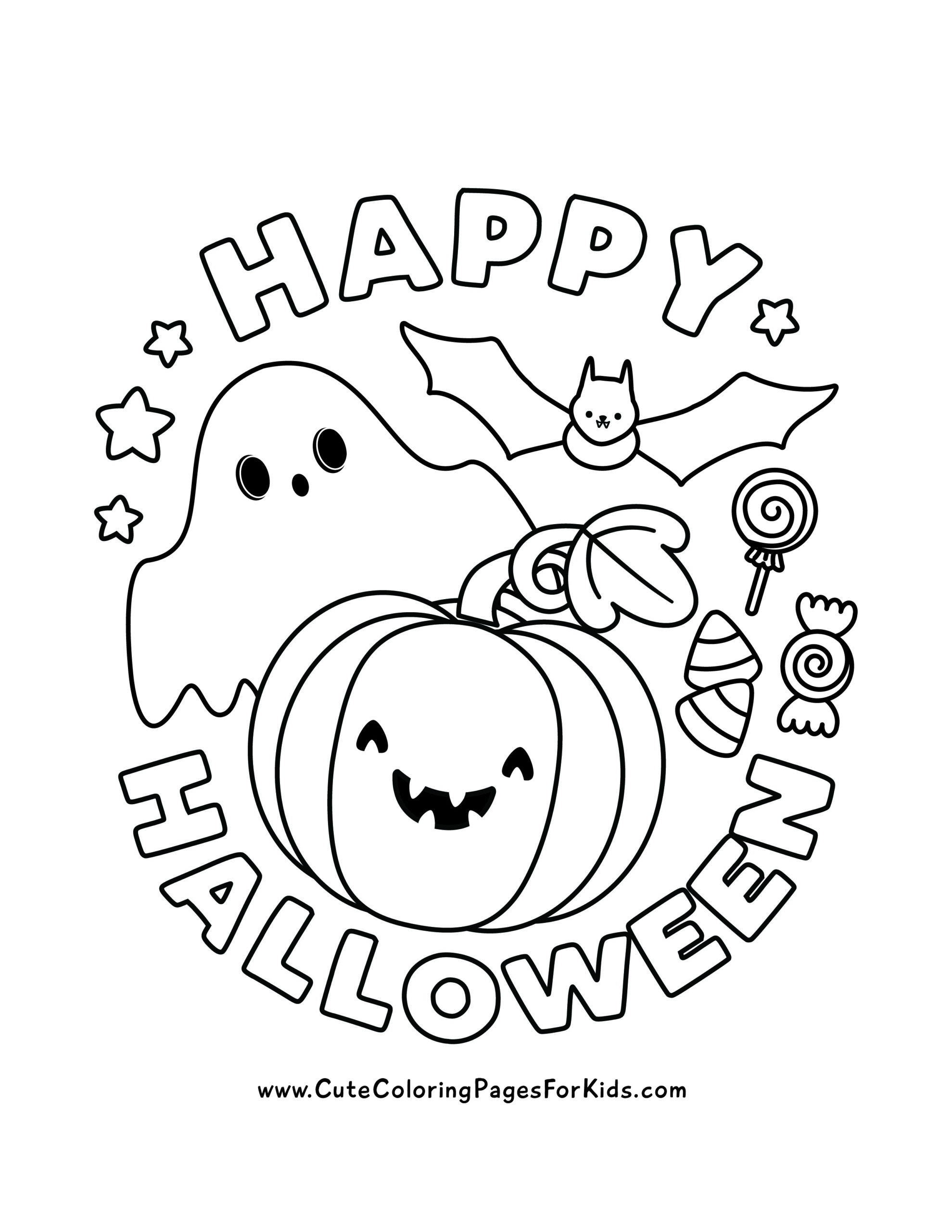 18 Cute Halloween Coloring Pages (Free Printable PDFs) - Cute Coloring