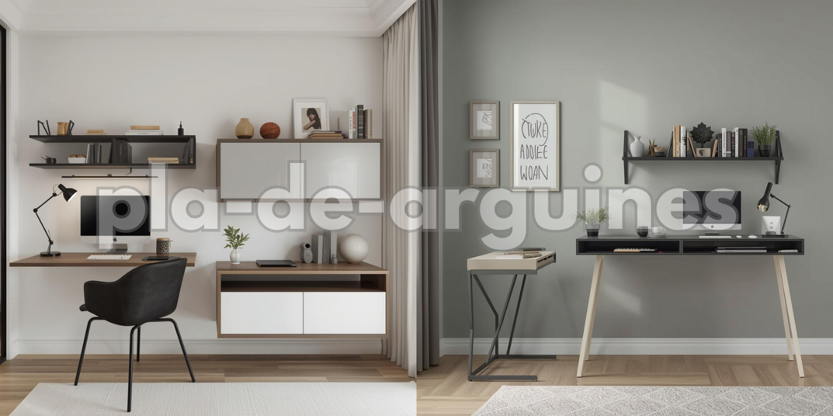 Wall-Mounted and Floating Desk Layout