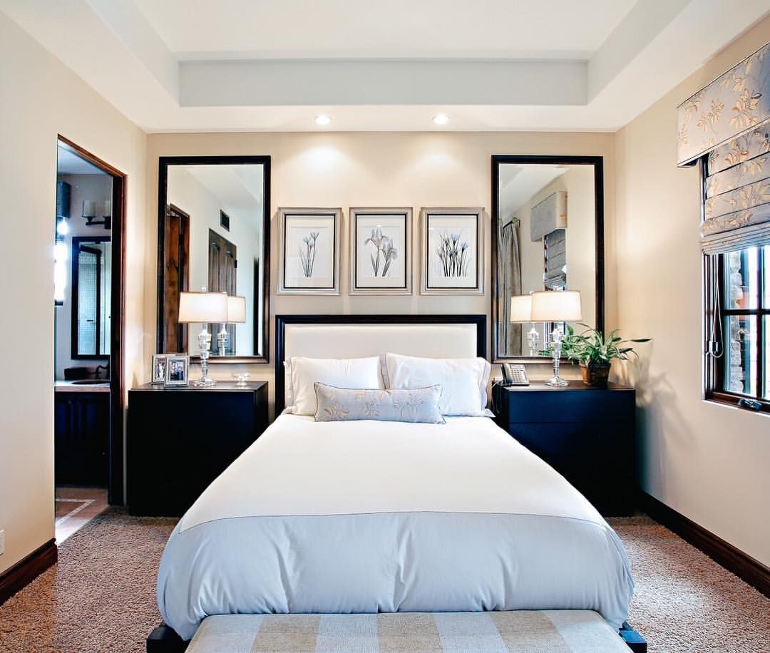 Have you ever thought of hanging mirrors above your nightstands? Every