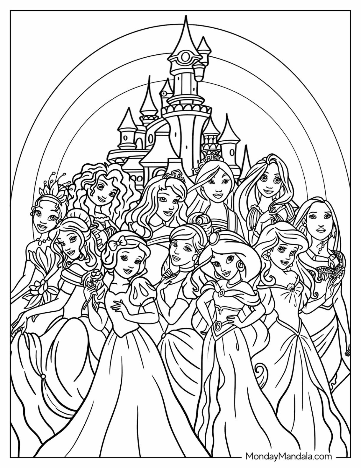36 Disney Princess Coloring Pages (Free PDF Printables)