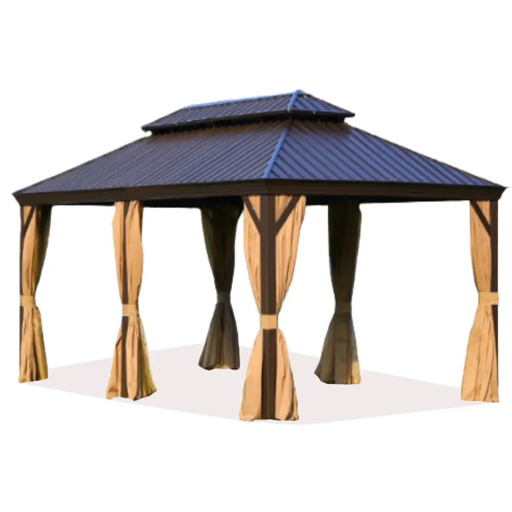 Outdoor Furniture Gazebo Brown Color - Swin Furniture