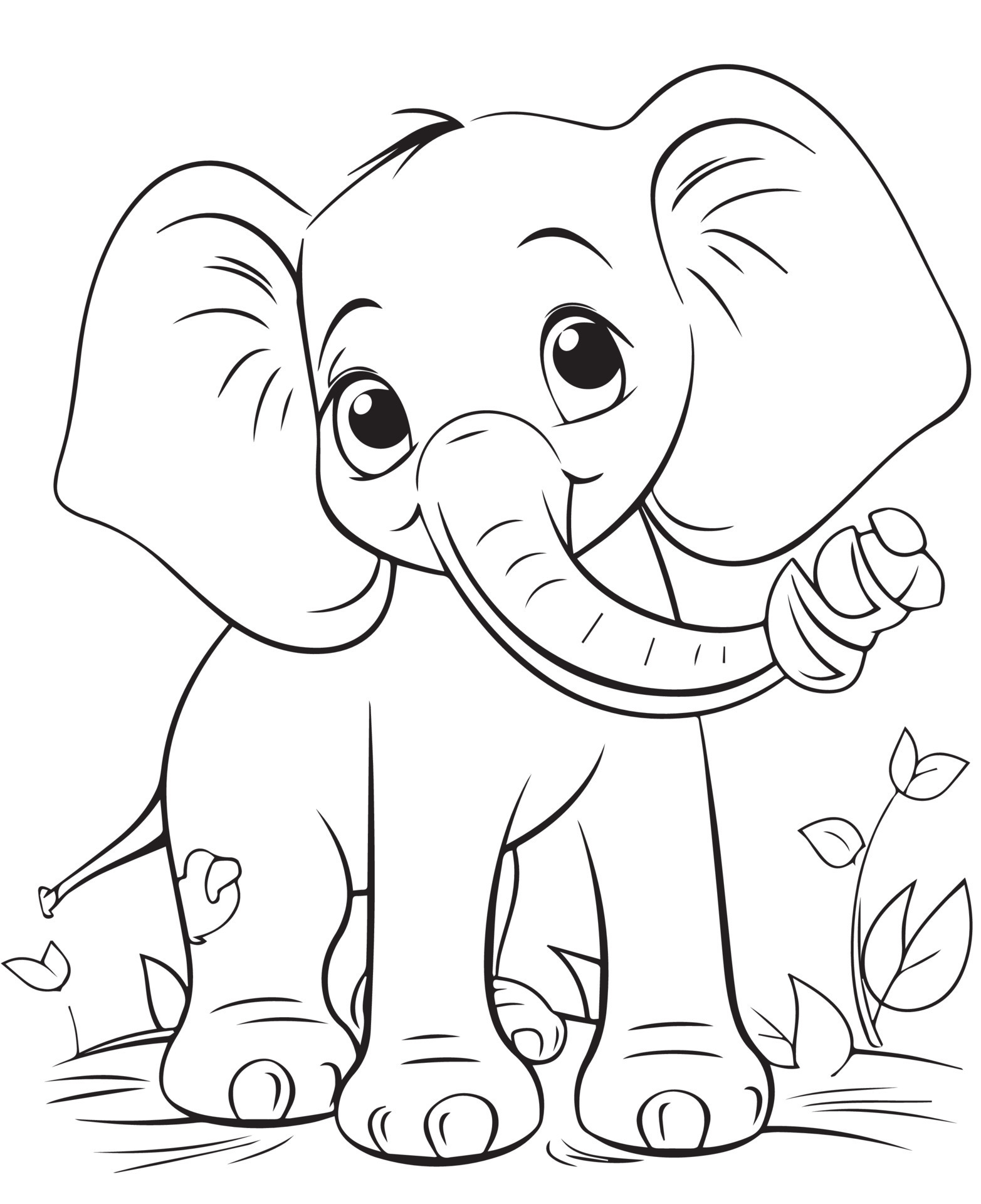 Baby Elephant Coloring Pages Printable