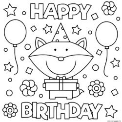 Happy Birthday Coloring Page