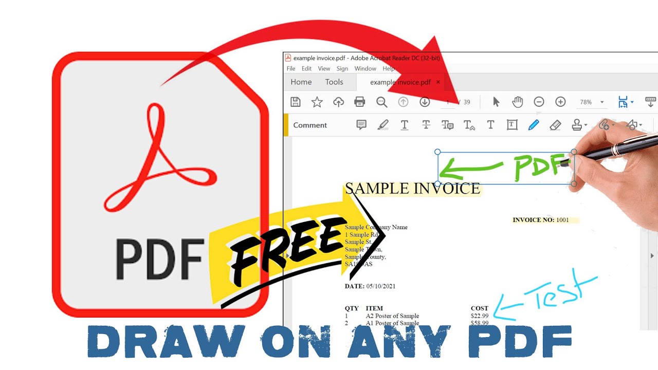 How to draw on a PDF in Adobe Acrobat Reader for FREE - YouTube