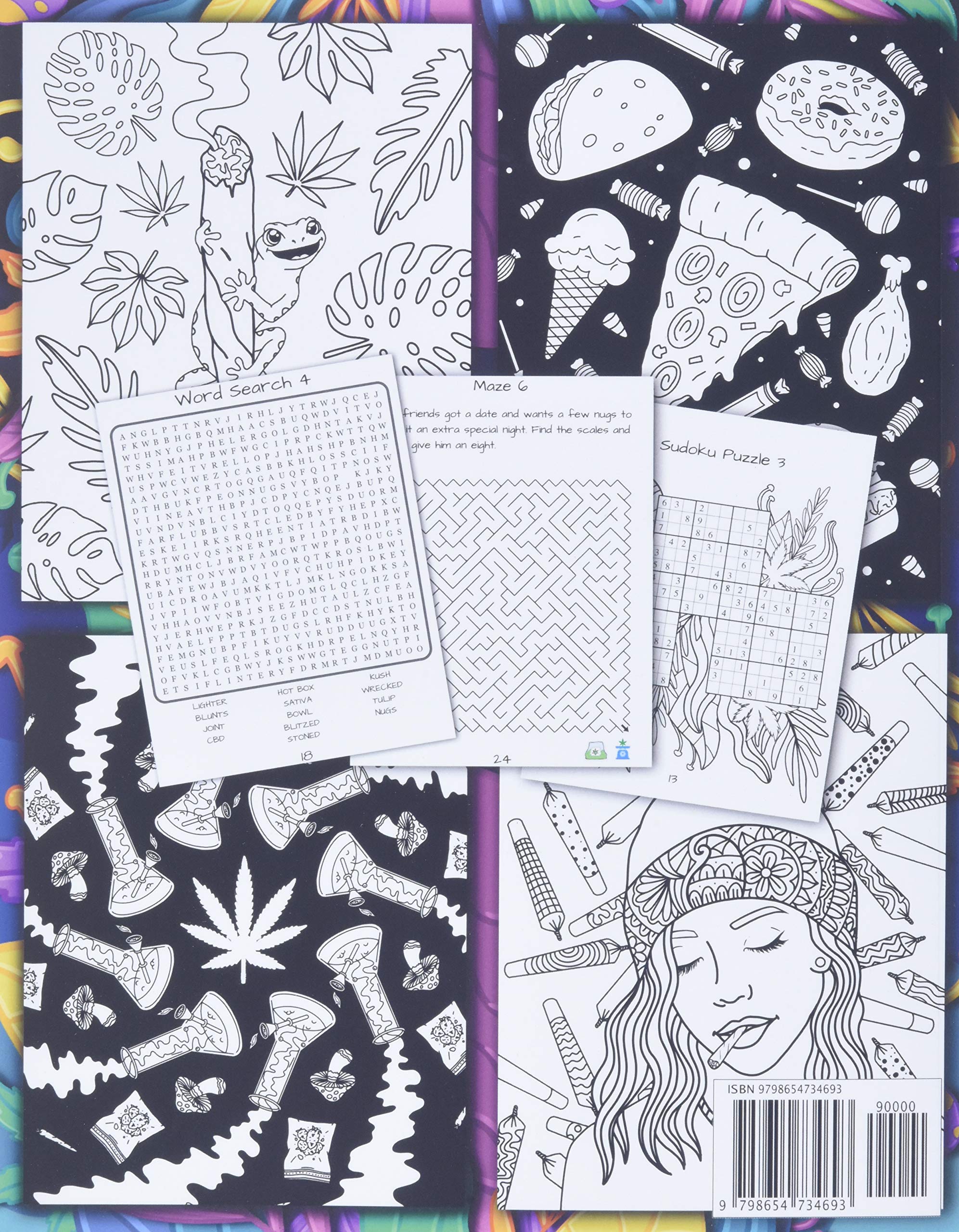 Mua Stoner Activity Book - Psychedelic Colouring Pages, Word Searches
