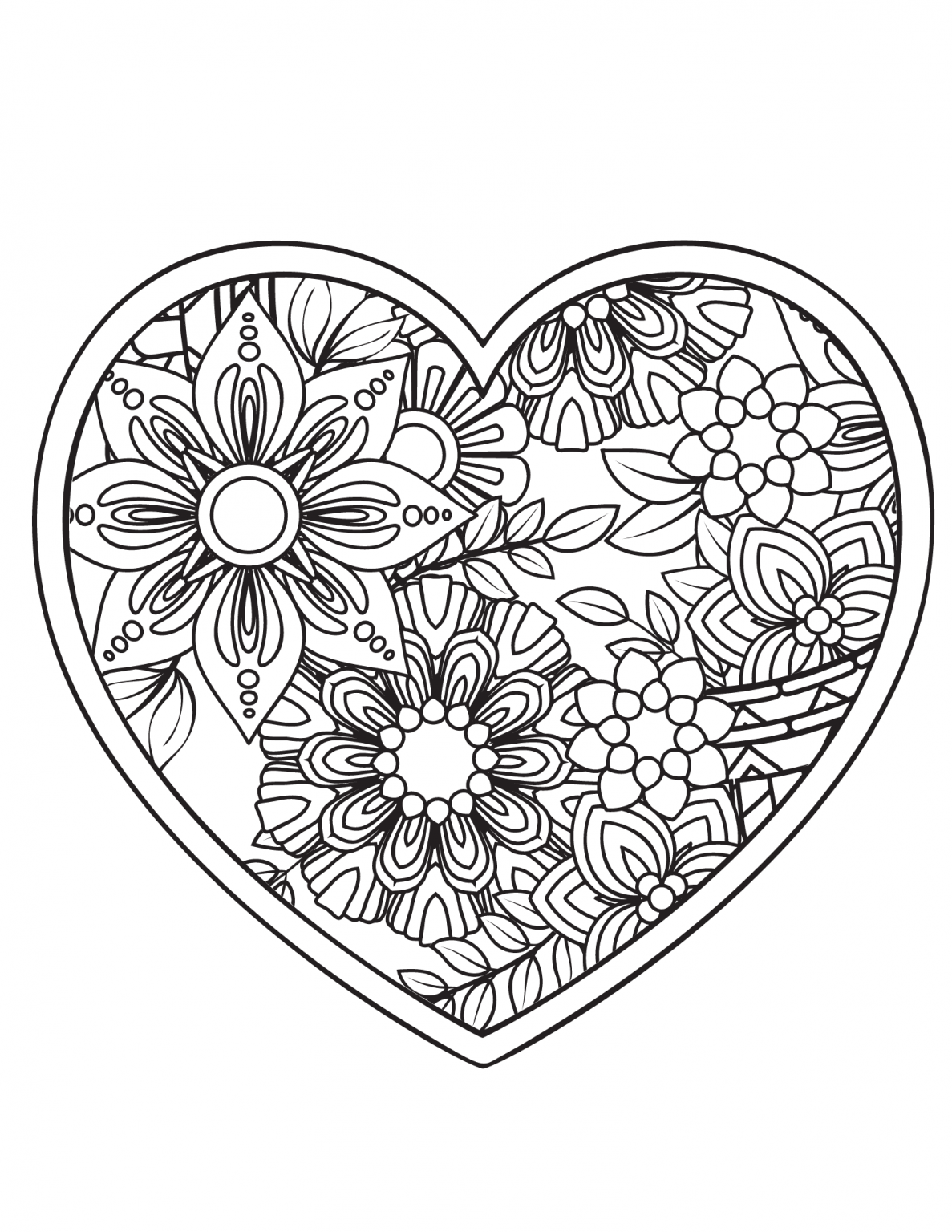 Free Printable Heart Coloring Pages for Kids and Adults