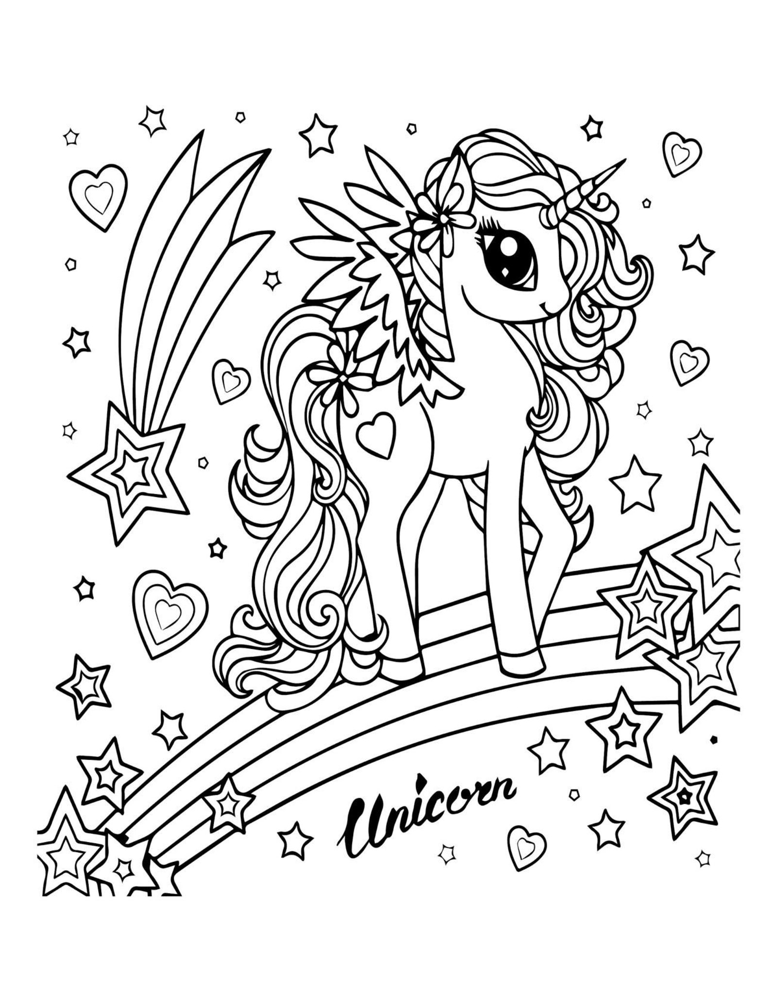 50 Printable UNICORN COLORING PAGES - Etsy