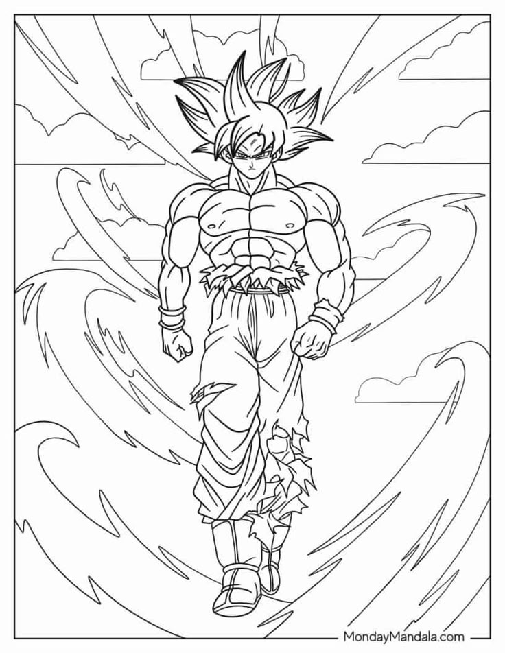 22 Goku Coloring Pages (Free PDF Printables) | Coloring pages, Free