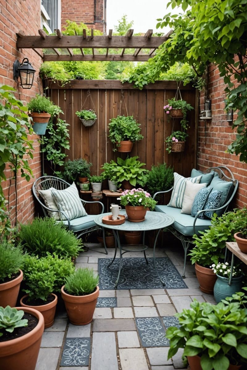 20 Perfect Small Patio Gardens | Mini jardin, Aménager salon de jardin