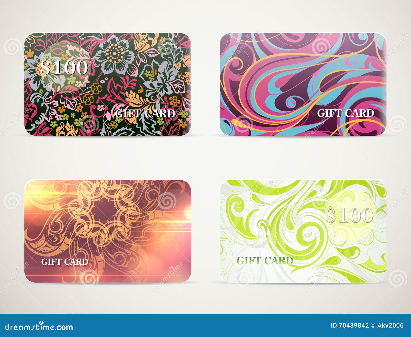 Gift card designs set stock vector. Illustration of modern - 70439842